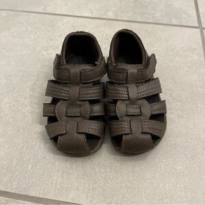 Brown Velcro Toddler Boy Sandals Size 6